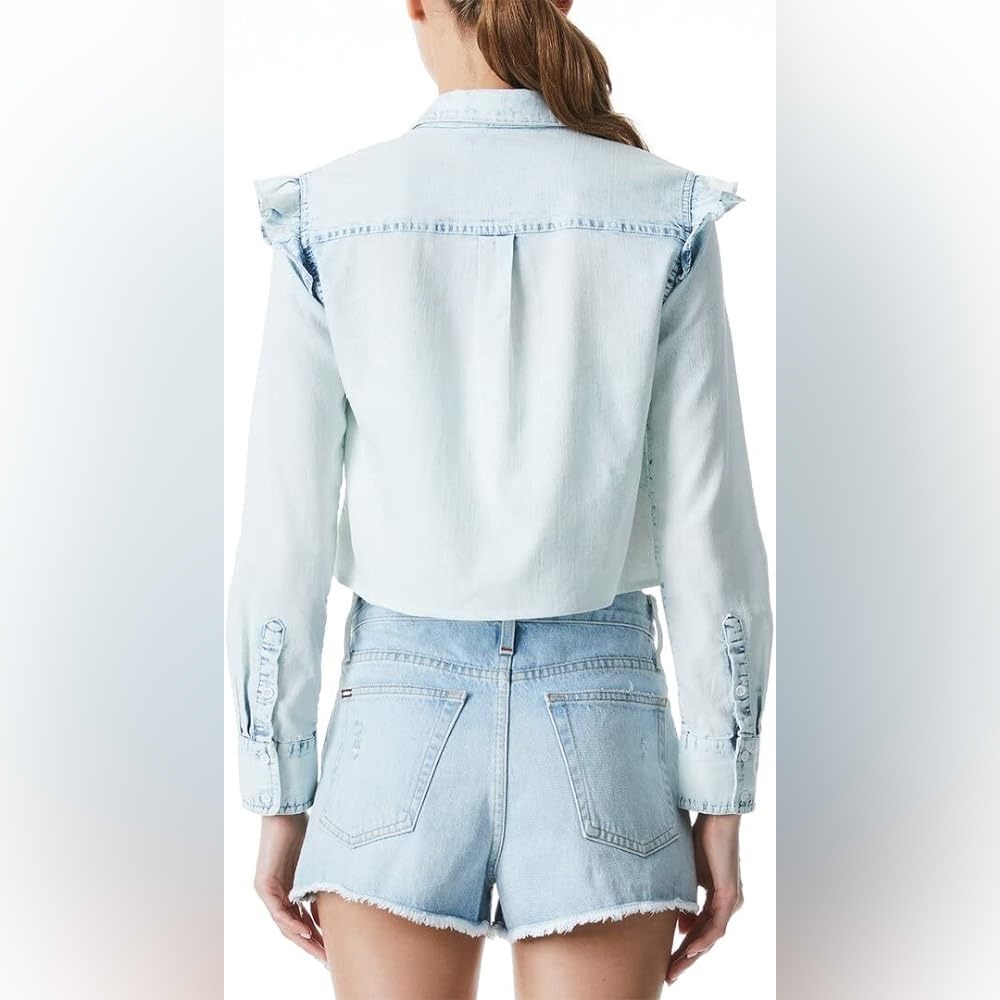 Alice and Olivia NWOT Hannah Ruffle Top - Picture 4 of 9